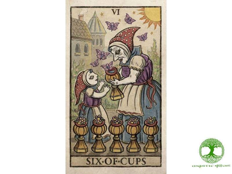 Lá bài Six Of Cups xuôi 
