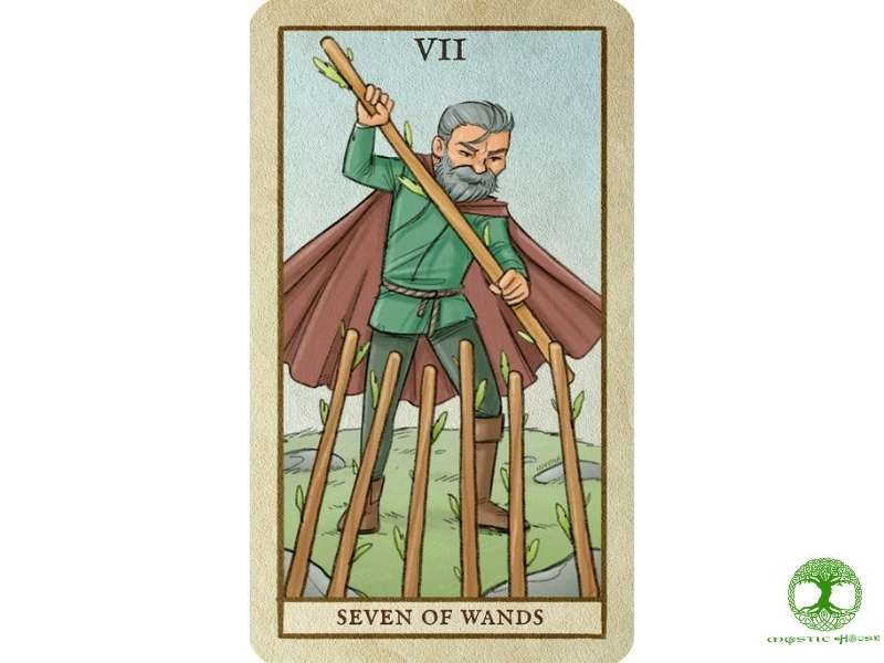 Seven of wands xuôi báo hiệu điều gì?