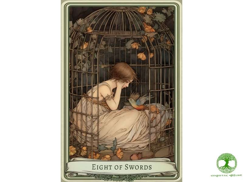 Các lá bài đi kèm eight of swords ảnh hưởng đến ý nghĩa như thế nào?