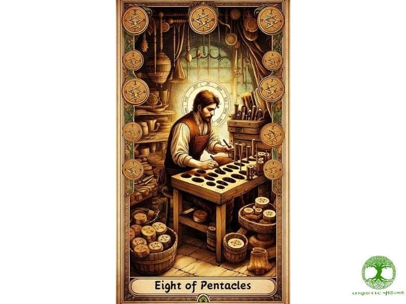 Lá bài eight of pentacles dự báo điều gì trong các khía cạnh đời sống?