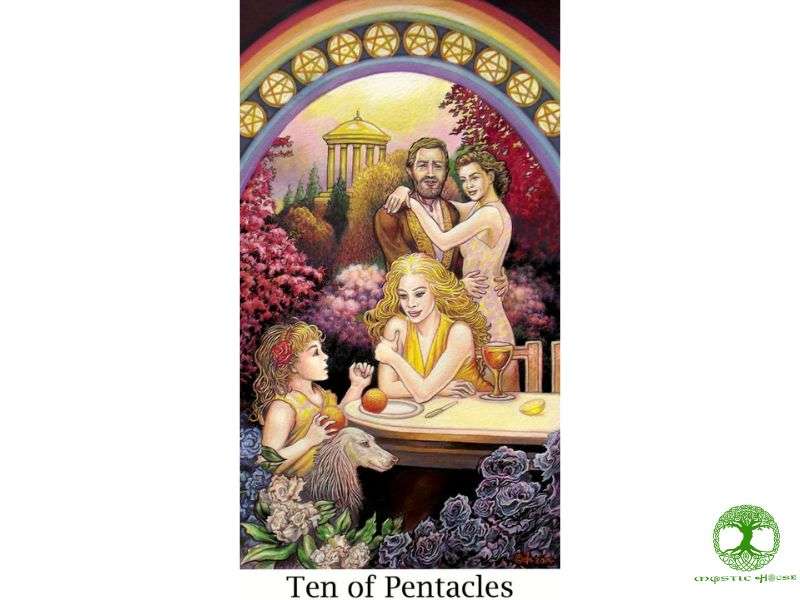 Lá bài ten of pentacles kết hợp với các lá bài khác mang ý nghĩa gì?