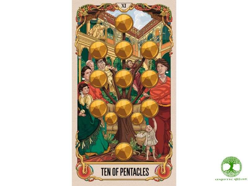 Lá bài ten of pentacles mang thông điệp gì trong sự nghiệp và công việc?