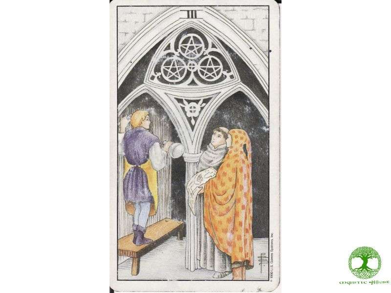 Lá bài three of pentacles kết hợp với các lá bài khác nói lên điều gì?