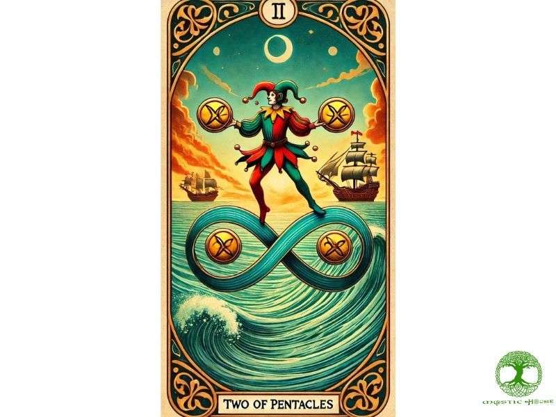 Lá bài two of pentacles xuôi mang thông điệp gì?