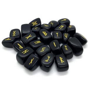 Bộ Đá Runes Black Obsidian 6