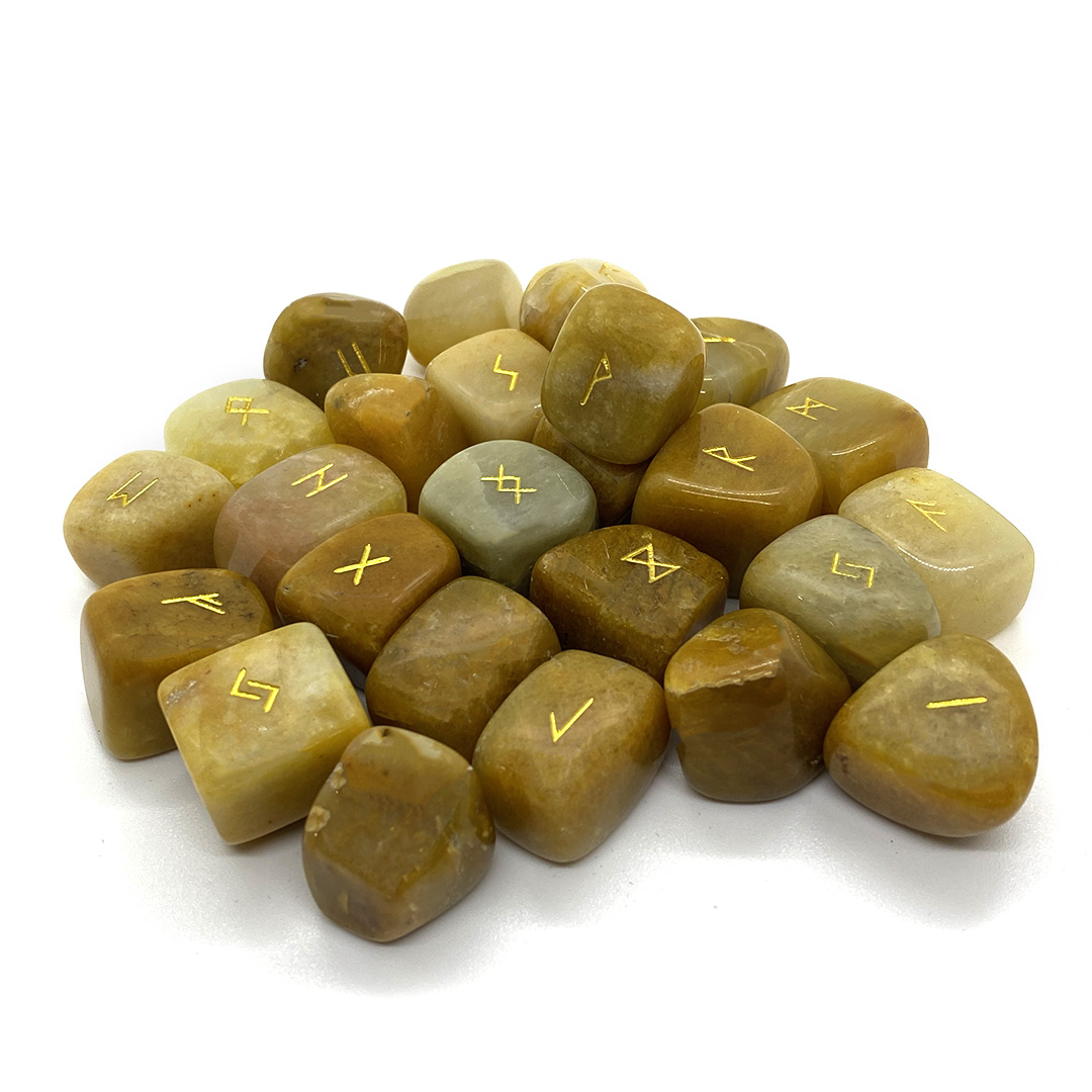 Bộ Đá Runes Yellow Calcite 28