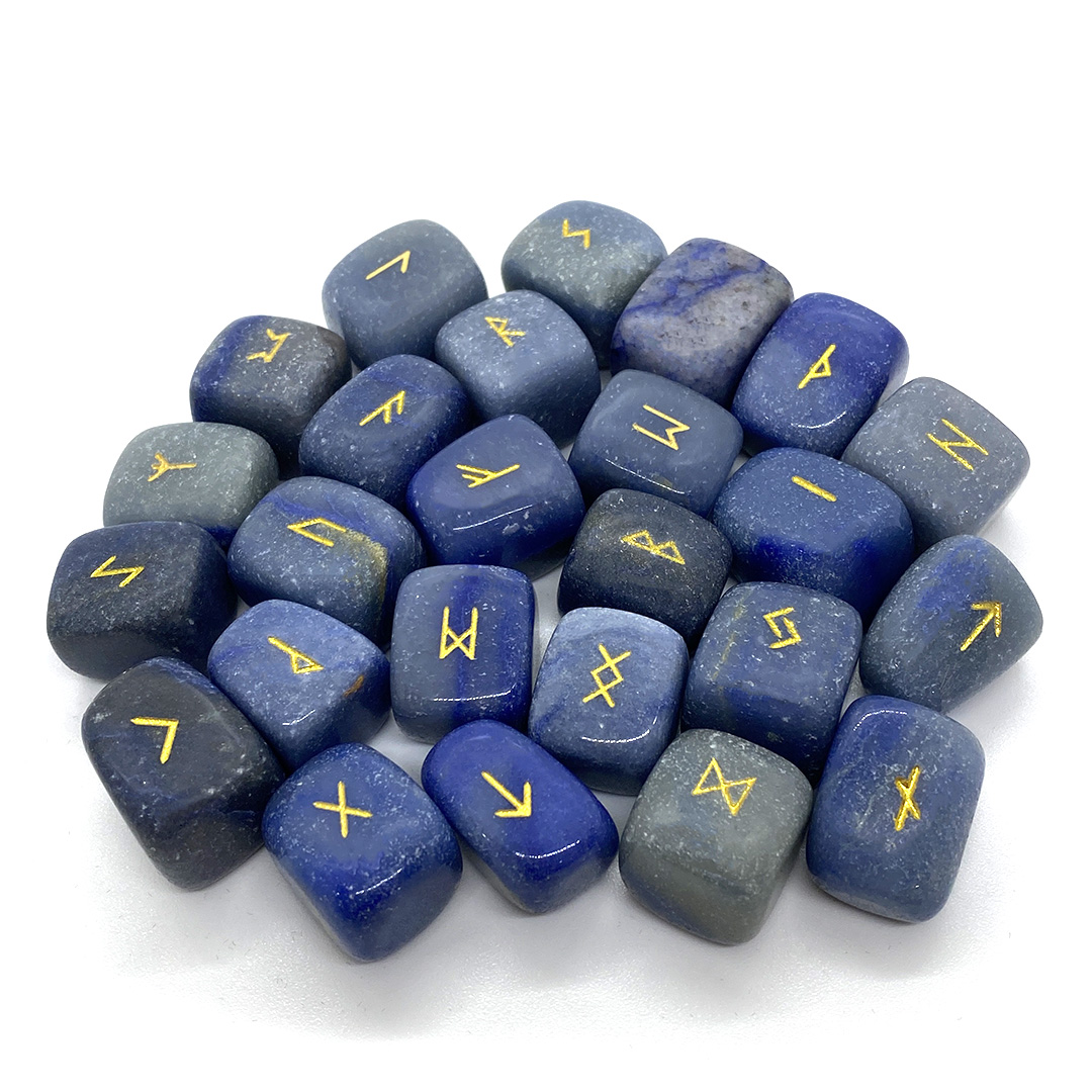 Bộ Đá Runes Blue Aventurine 21