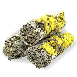 Xô Thơm Trắng Sinuata Vàng – White Sage Mix Yellow Sinuata (Bó 10-12 cm) 30