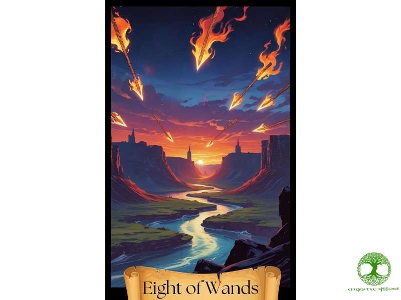 Ý nghĩa lá bài eight of wands khi xuôi là gì?