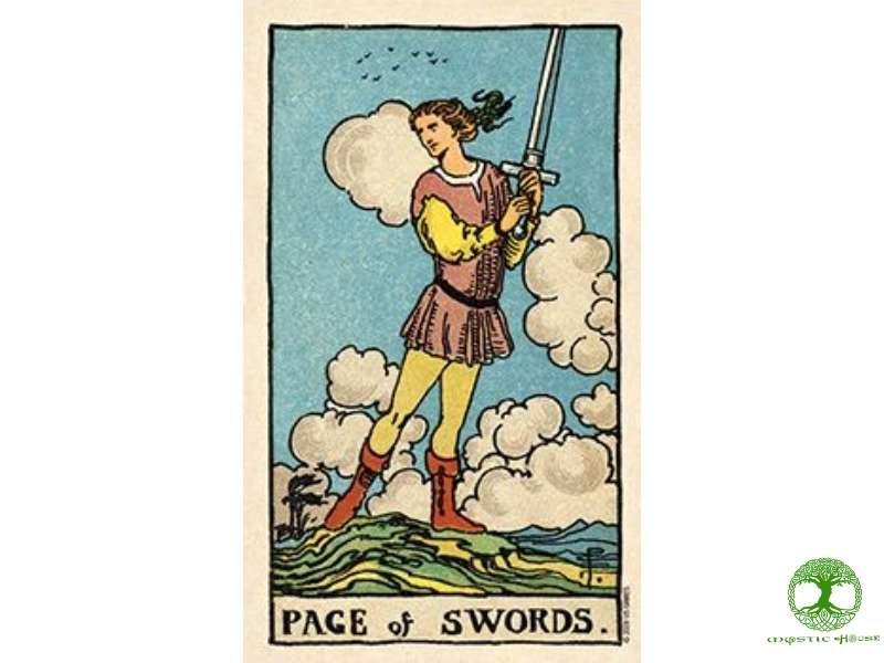 Ý nghĩa lá page of swords ở tư thế xuôi là gì?