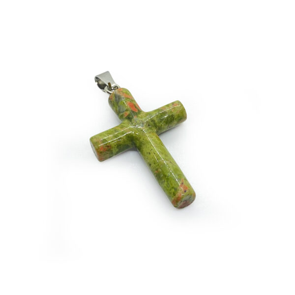 Divine Cross Pendant – Unakite Jasper 2